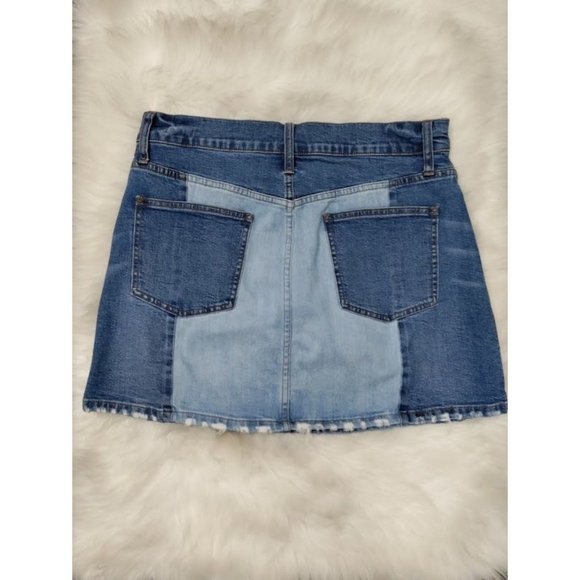 Madewell Womens Two Tone 5-Pockets Design Mini Denim Skirt Blue Size 31 - Picture 3 of 12